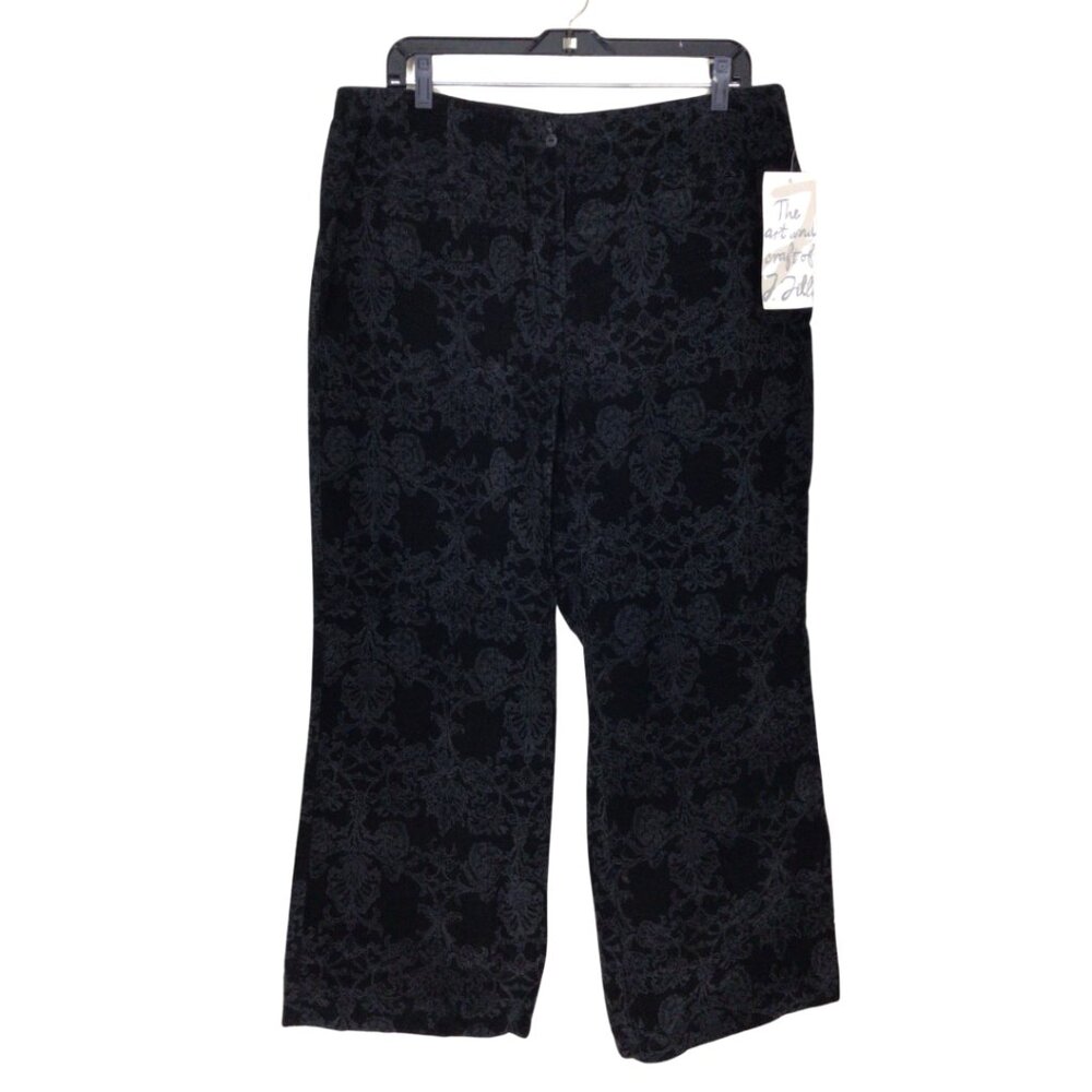 NWT J Jill Pants Women’s 16 P Petite Black Wide Leg Baby Wale Corduroy Cords 16P